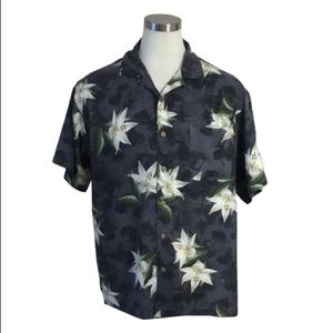 Island Shores Washable Silk Short Sleeve Hawaiian Button Up Shirt XXL